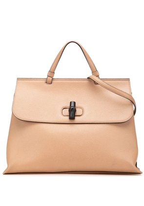 Gucci Pre-Owned 2000-2015 Large Leather Bamboo Daily satchel - Brown