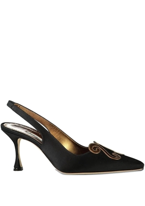 Manolo Blahnik 70mm Durbar slingback pumps - Black