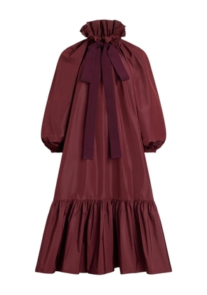Patou bow-detail ruffle-hem dress - Brown