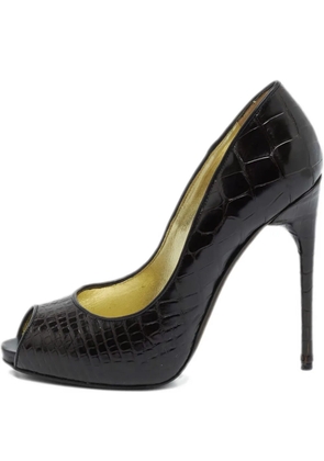 Tom Ford Vintage 120mm crocodile-leather peep-toe pumps - Black