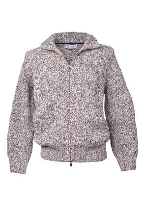 Brunello Cucinelli zip-front marl-knit cardigan - Red