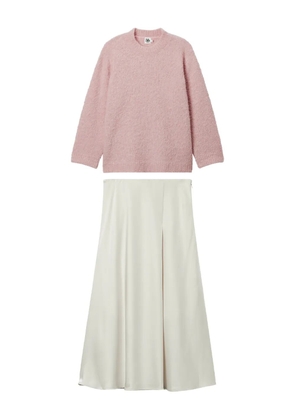 b+ab crew-neck sweater and midi skirt - Pink