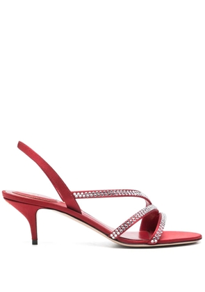 Valentino Garavani crystal-embellished kitten heel sandals - Red