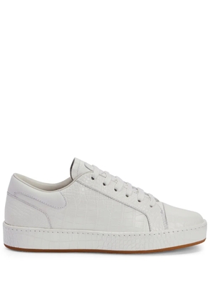 Giuseppe Zanotti GZ-City crocodile-embossed lace-up low-top sneakers - White