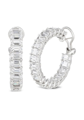 Fantasia by Deserio emerald-cut hoop earrings - White