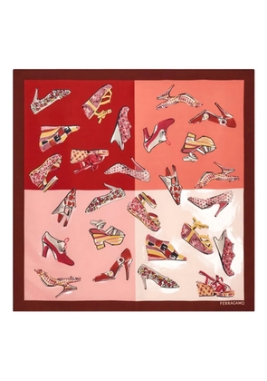 Ferragamo Genio-print silk scarf - Red
