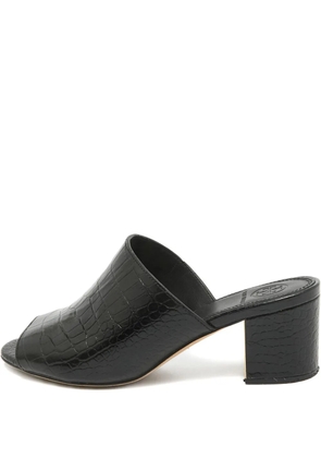 Tory Burch 50mm croc-embossed leather mules - Black