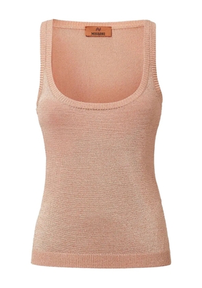 Missoni scoop-neck metallic-knit top - Pink