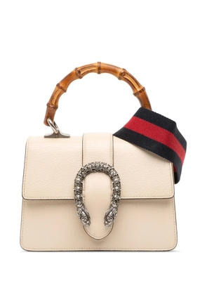 Gucci Pre-Owned 2016-2025 Mini Leather Bamboo Dionysus Web satchel - White