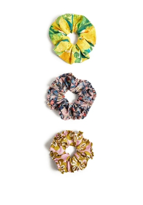 La DoubleJ printed scrunchies (set of three) - Yellow