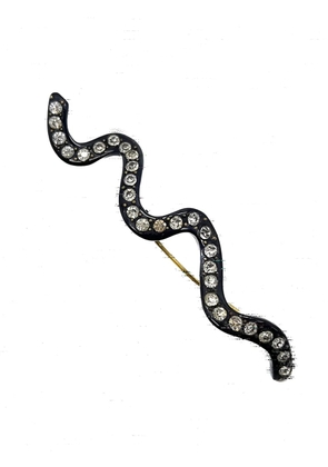 Jennifer Gibson Jewellery 1930s pre-owned Art Deco Crystal Snake brooch - Black