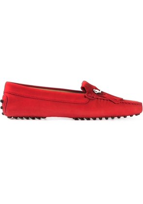 Tod's safety pin driving shoes - Red