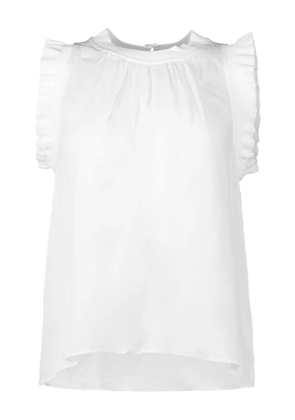 Christy Lynn Bonnie ruffled sleeveless top - White