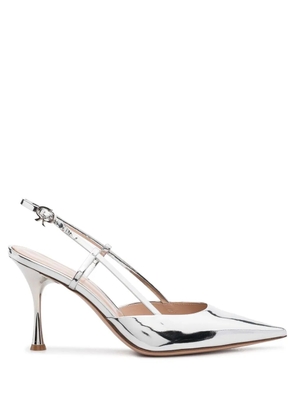 Gianvito Rossi Ribbon 85mm slingback pumps - Silver