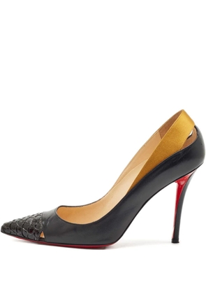 Christian Louboutin Pre-Owned 105mm leather pointed-toe heeled pumps - Black