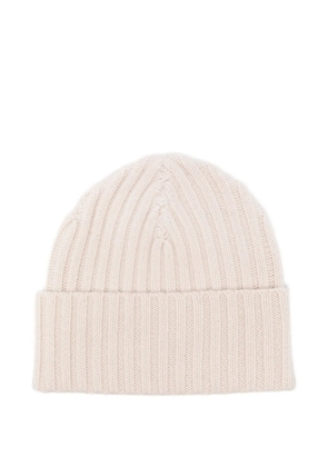 Liska ribbed cashmere beanie hat - Neutrals