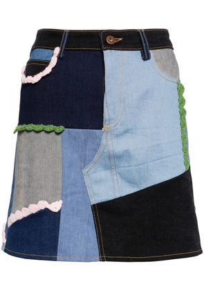 CAVIA patchwork denim miniskirt - Blue