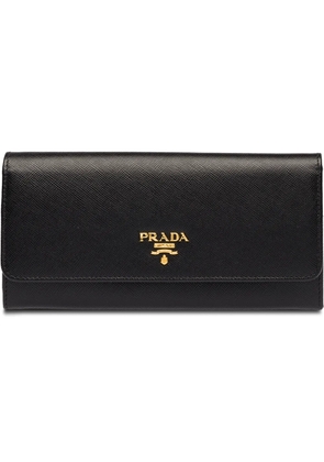 Prada logo-plaque folding wallet - Black