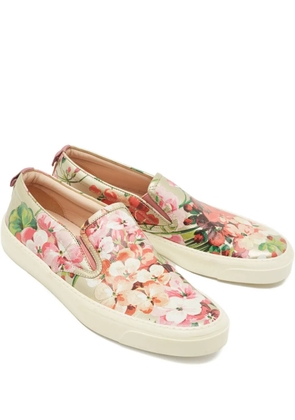 Gucci Pre-Owned floral-print leather sneakers - Pink