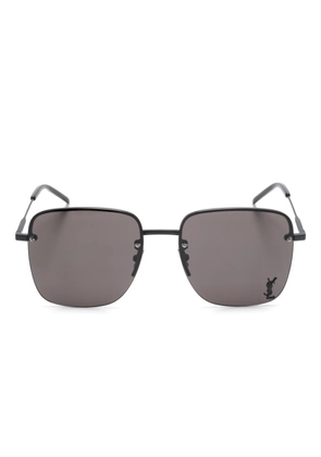 Saint Laurent Eyewear Cassandre-plaque sunglasses - Black