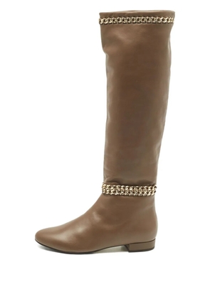 Le Silla chain-detail leather boots - Brown