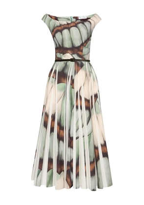 Oscar de la Renta printed poplin dress - Blue