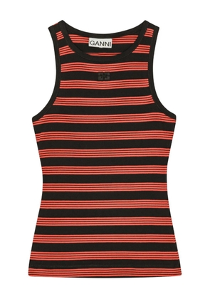 GANNI striped tank top - Orange
