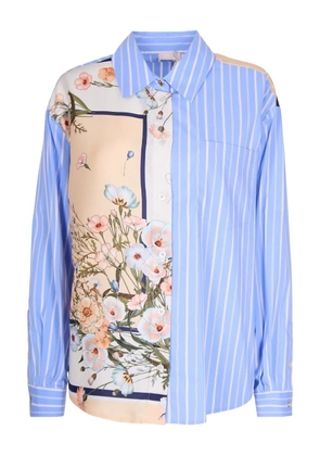 LIU JO striped-pattern long-sleeve shirt - Blue
