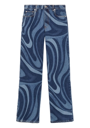 PUCCI Marmo-print straight-leg jeans - Blue