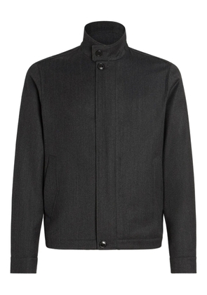 Zegna high-neck wool jacket - Black