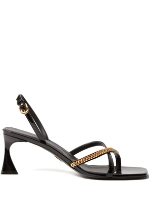Stella McCartney Elsa chain-embellished square sandals - Black