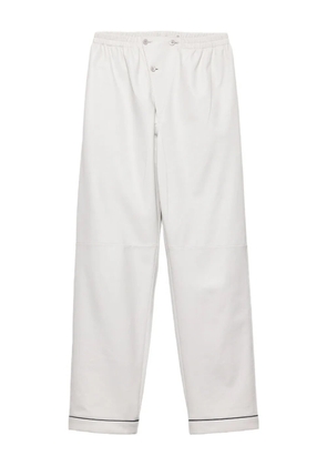 Prada elasticated-waistband leather trousers - White
