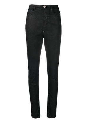 Philipp Plein high-waisted denim leggings - Black