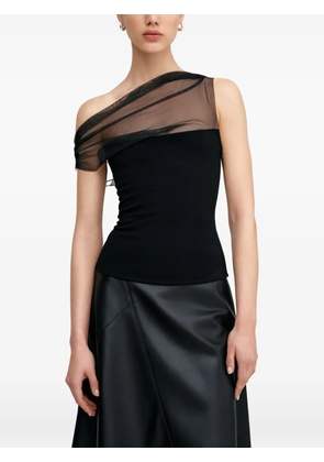 Marcella Cabrini gathered mesh top - Black