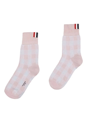 Thom Browne check-jacquard socks - Pink