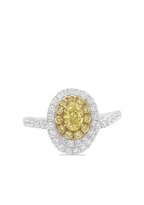 HYT Jewelry platinum yellow and white diamond ring - Silver