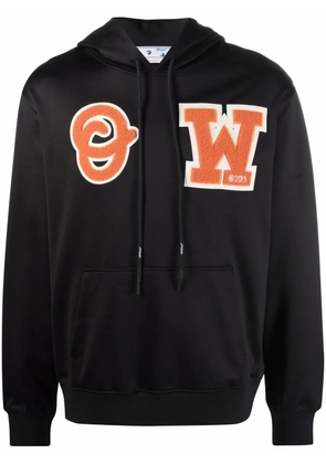 Off-White logo-patch hoodie - Black