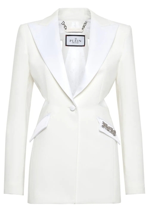 Philipp Plein cut-out satin blazer - White