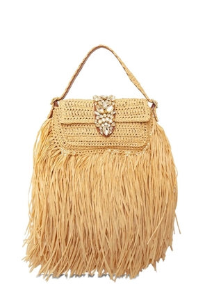 Gedebe Habibi crystal-embellished fringe tote bag - Neutrals