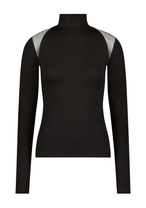 Marcella Maria mesh-panel turtleneck top - Black