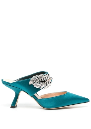 Nicholas Kirkwood Monstera 70mm leather mules - Blue
