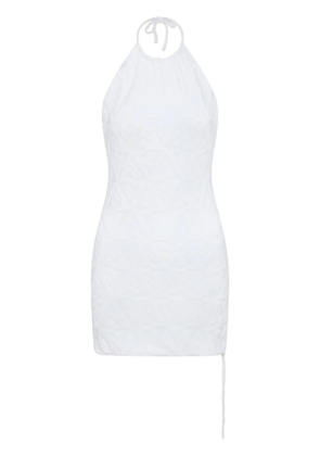 Let's Swim shark-jacquard mini dress - White