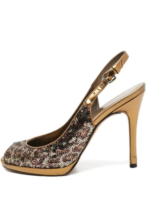 Stuart Weitzman sequins slingback sandals - Yellow