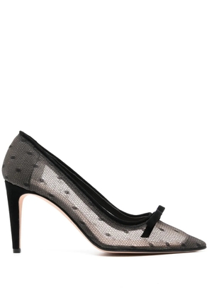 RED(V) pointed-toe point d'esprit pumps - Black