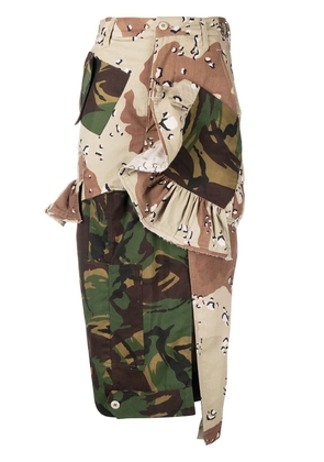 Preen By Thornton Bregazzi patchwork camouflage-print pencil skirt - Green