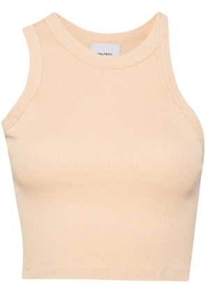 Halfboy logo-embroidered cotton top - Brown