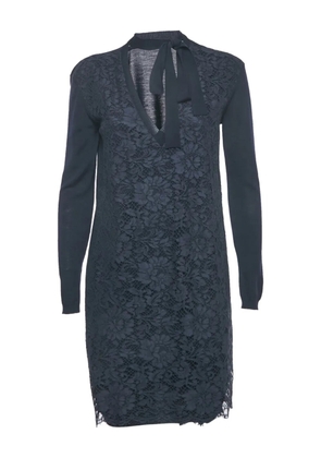 Valentino Pre-Owned long-sleeve lace-insert dress - Blue