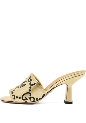 Gucci Pre-Owned x Adidas leather heeled mules - Gold