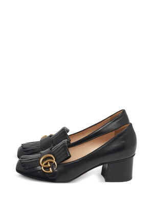 Gucci Pre-Owned GG Marmont fringed leather pumps - Black