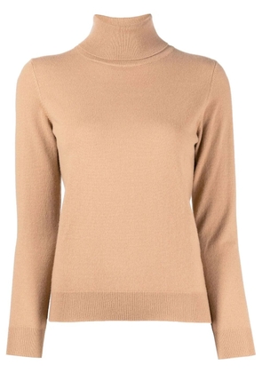 N.Peal ribbed-knit roll neck sweater - Brown